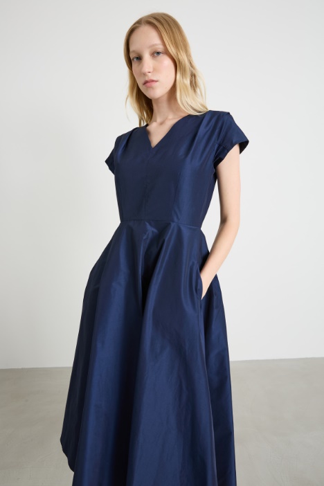 Abito midi in taffetà
