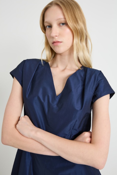 Abito midi in taffetà