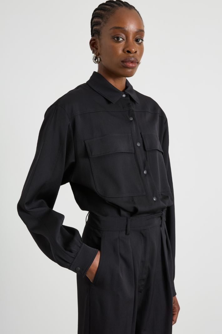 Workwear suit in wool satin Intrend - 4