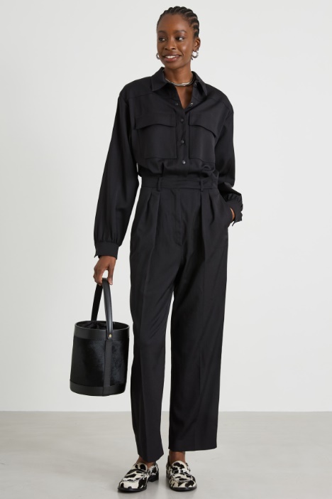 Workwear suit in wool satin Intrend