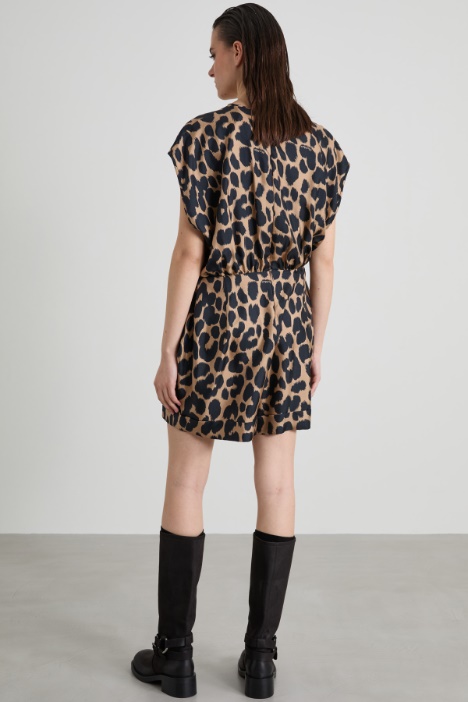 Tuta in twill di seta stampata