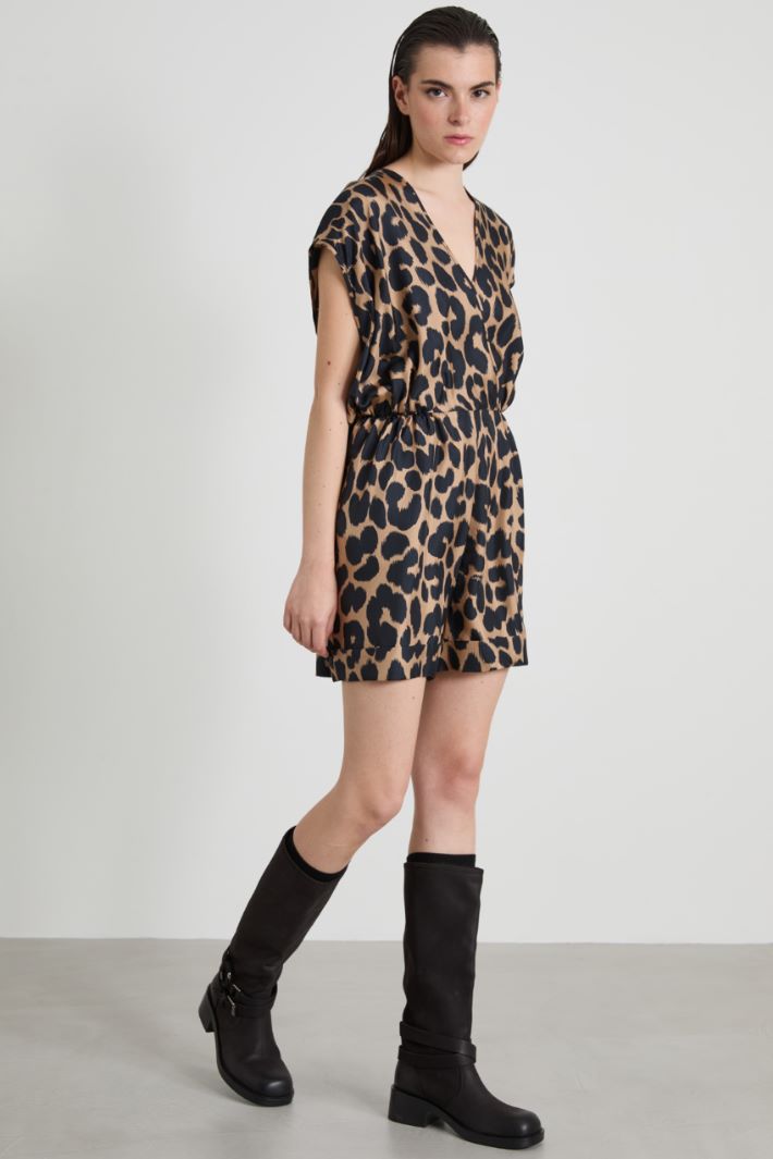 Printed silk twill jumpsuit Intrend - 2