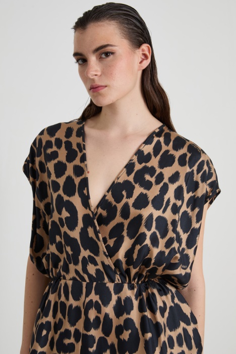 Tuta in twill di seta stampata