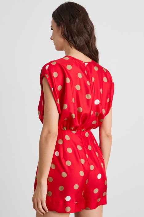 Tuta in twill di seta stampata