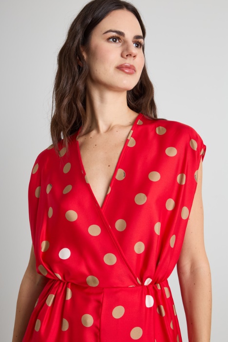 Tuta in twill di seta stampata