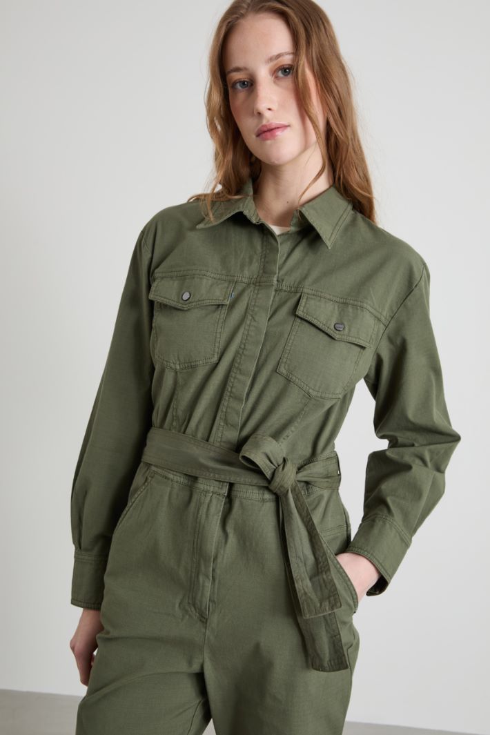 Ripstop cotton jumpsuit Intrend - 4