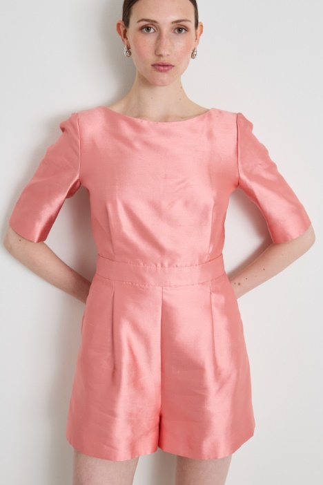 Tuta corta in shantung