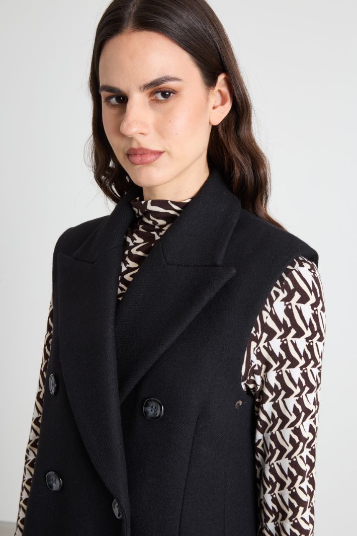 Sleeveless double-faced wool coat Intrend - 4