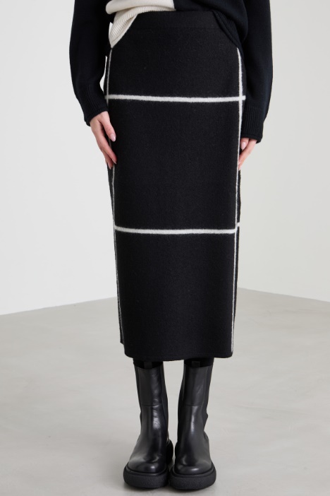 Gonna in maglia intarsiata