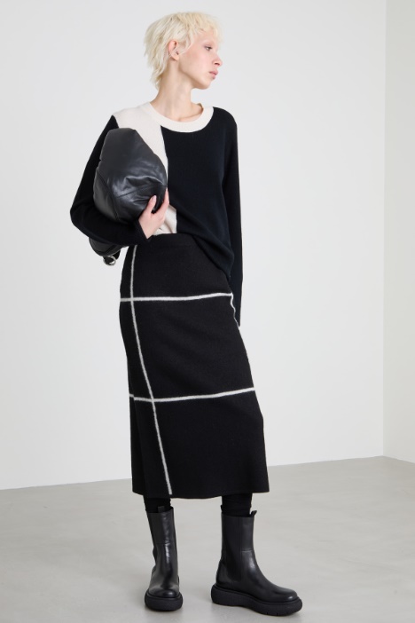 Inlaid knit skirt Intrend