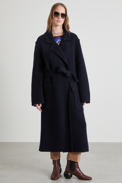 Cappotto a vestaglia in lana e cashmere