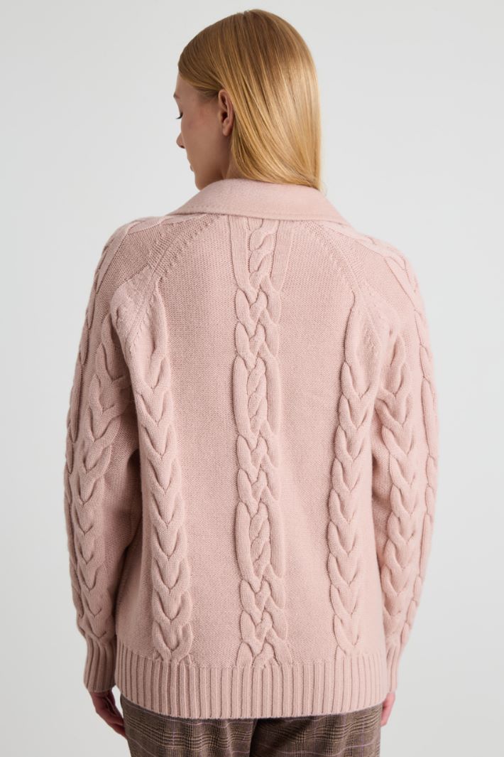 Pea coat with knitted inserts Intrend - 3