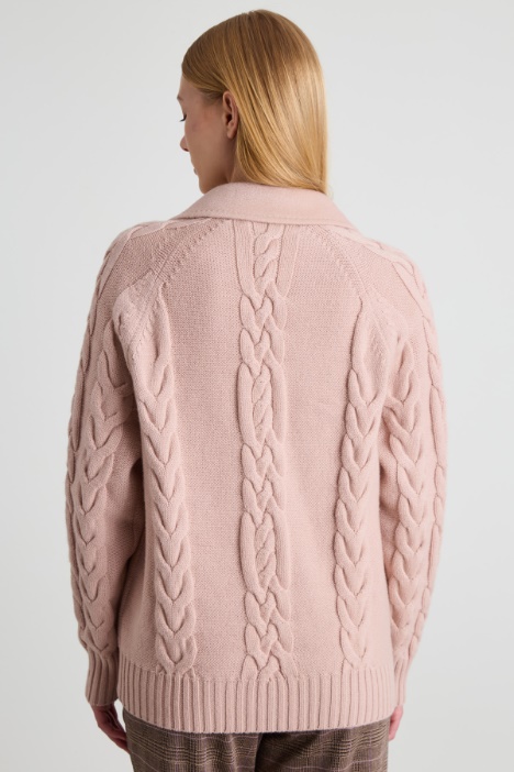 Caban con inserti in maglia