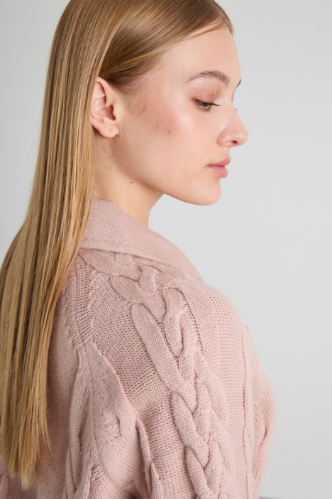 Caban con inserti in maglia