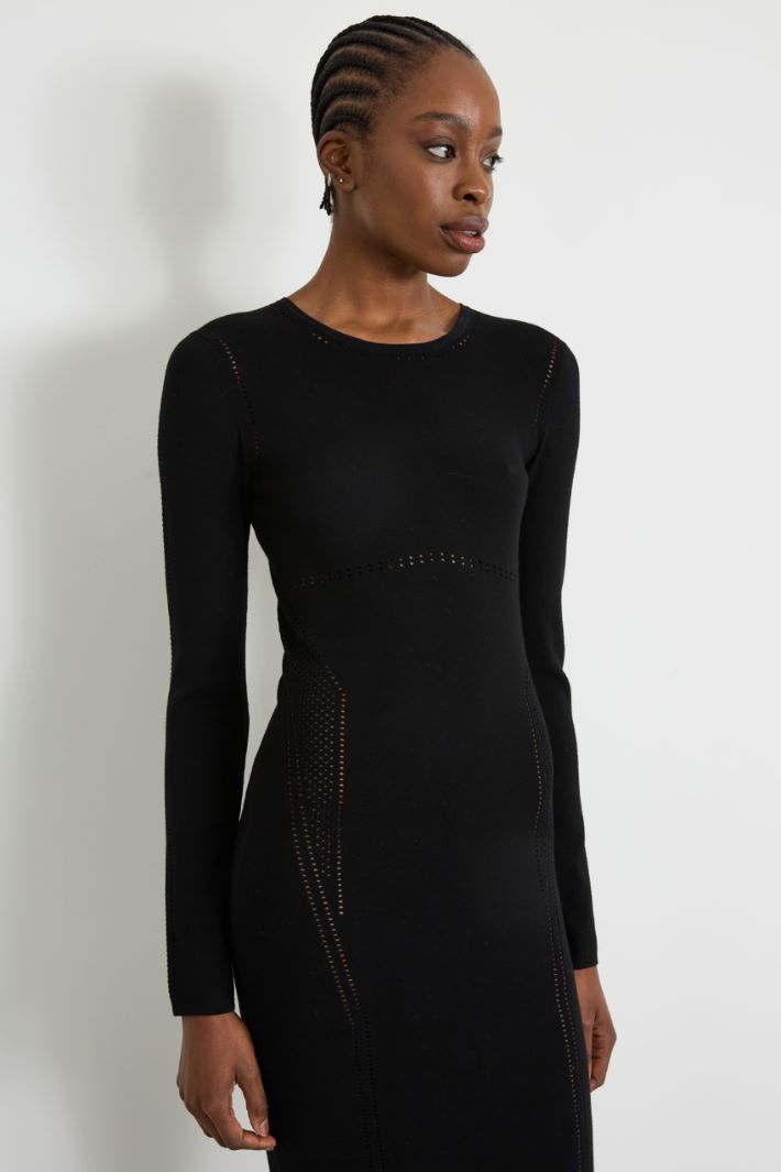 Openwork knit midi dress Intrend - 4