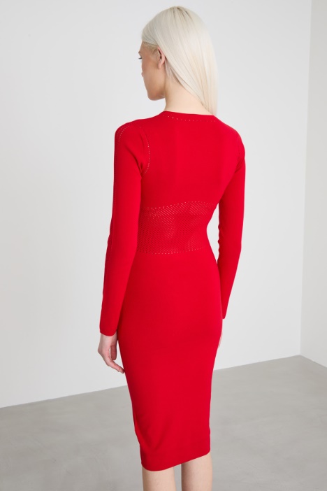 Abito longuette in maglia traforata