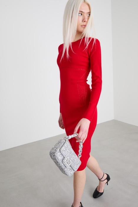 Abito longuette in maglia traforata