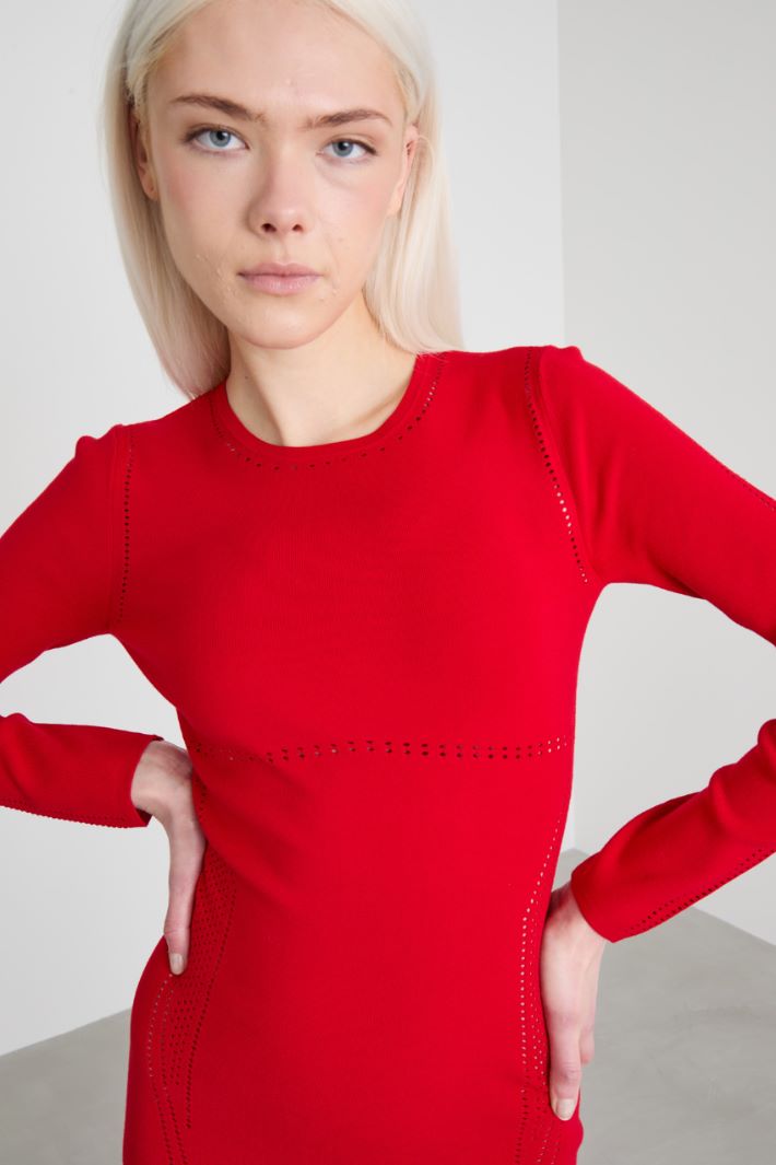 Openwork knit midi dress Intrend - 4