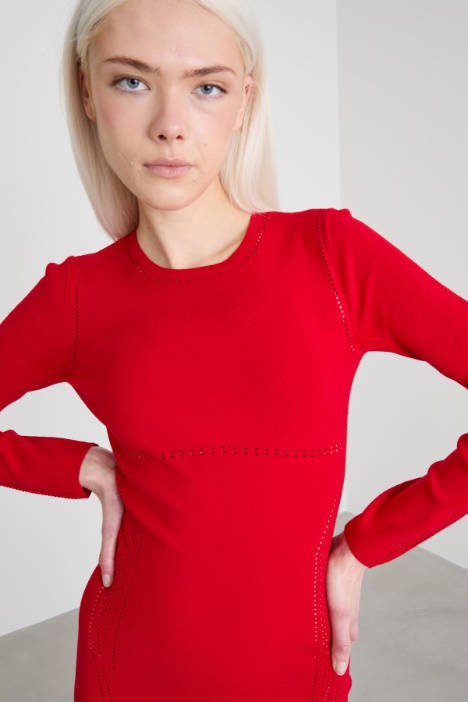 Abito longuette in maglia traforata