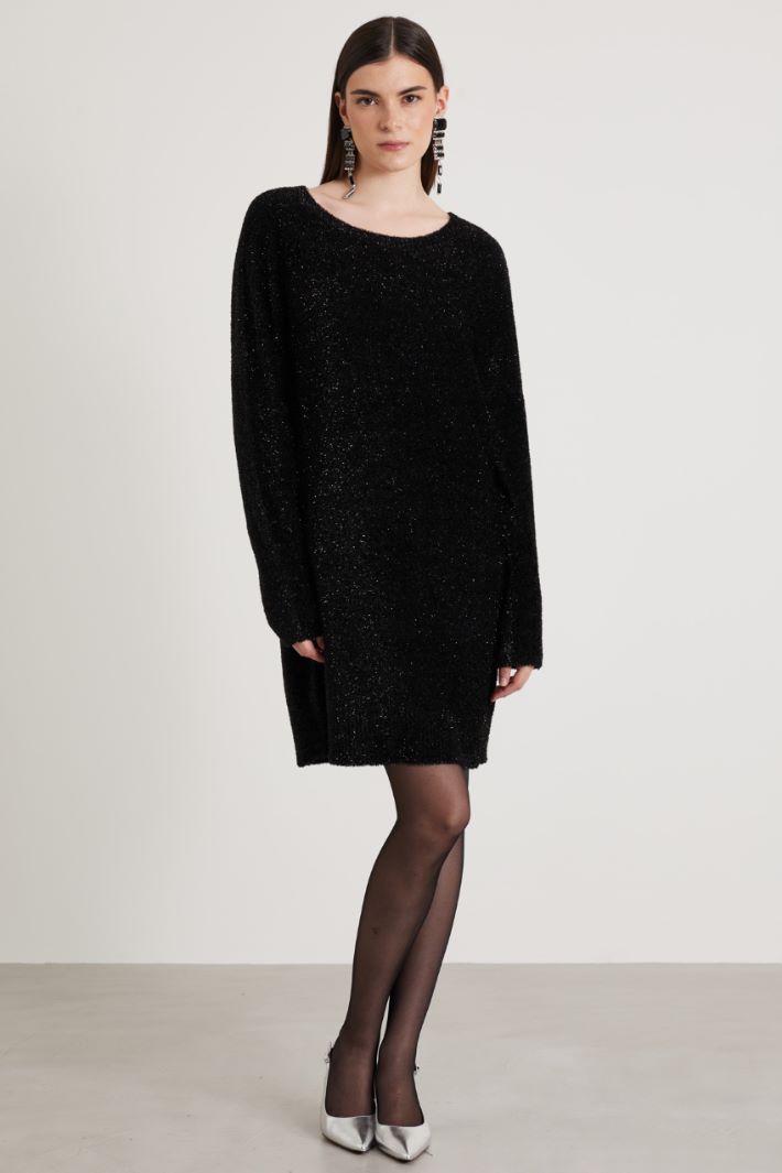 Lurex-embellished fluffy knit dress Intrend - 2