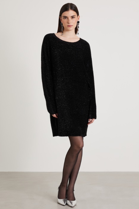 Abito in maglia fluffy lamé