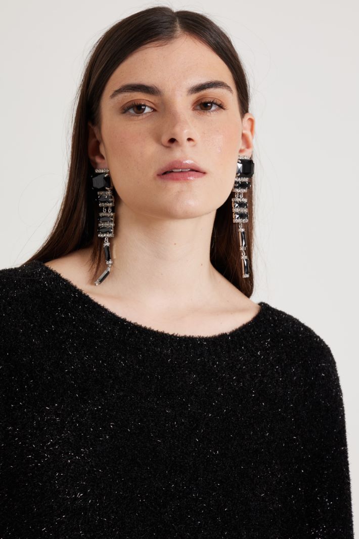 Lurex-embellished fluffy knit dress Intrend - 4