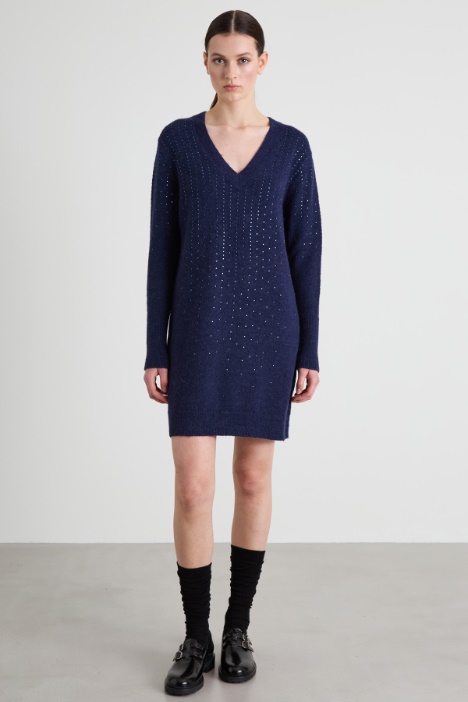 Abito in maglia con strass