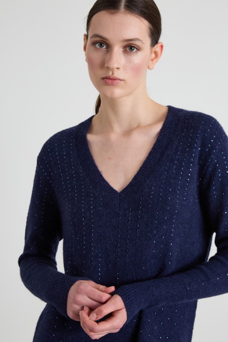 Abito in maglia con strass