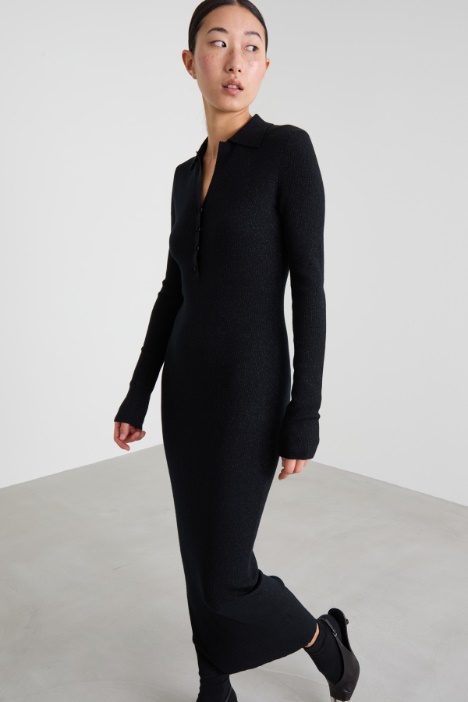 Abito aderente in maglia lamè