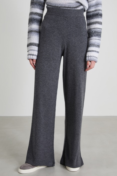 Pantalones de punto de pierna ancha