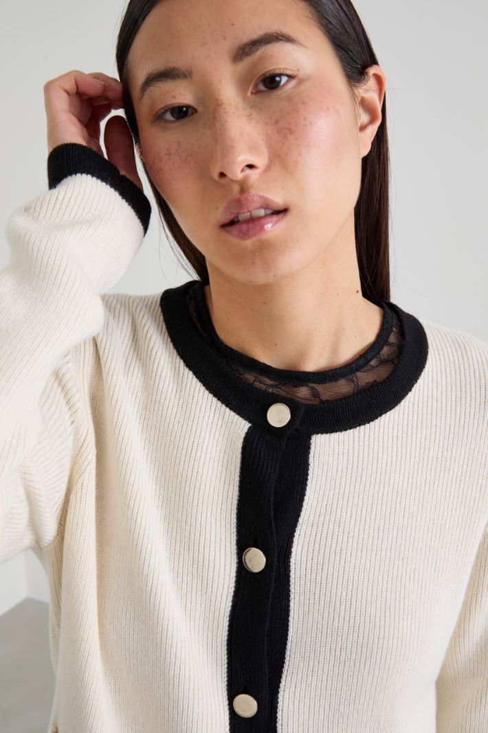 Ribbed viscose cardigan Intrend - 4