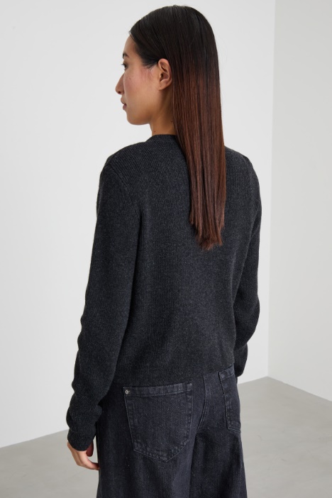 Cardigan in viscosa a coste