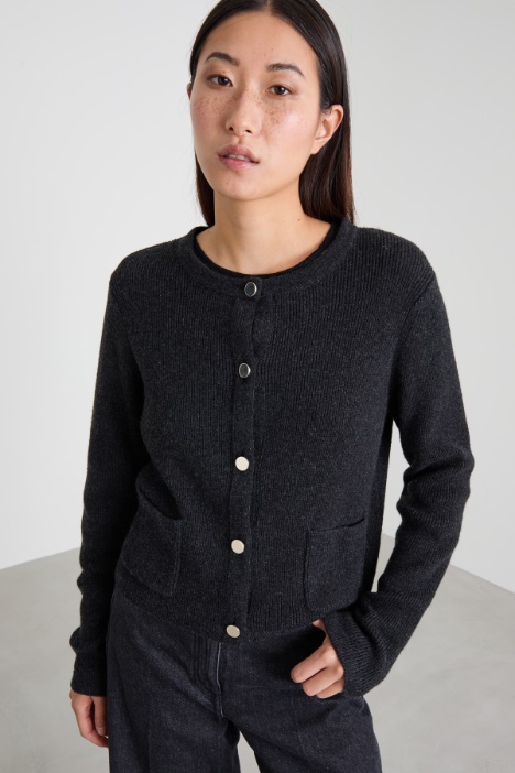 Ribbed viscose cardigan Intrend