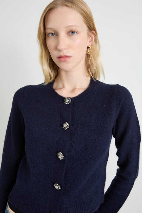 Cardigan con bottoni gioiello