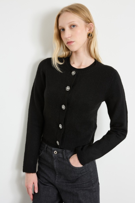 Cardigan con bottoni gioiello Intrend