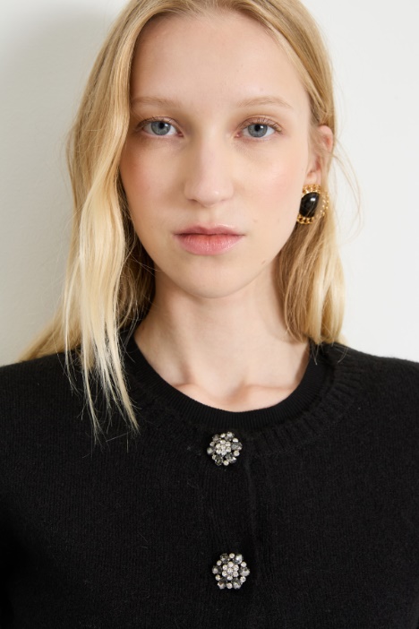 Cardigan con bottoni gioiello