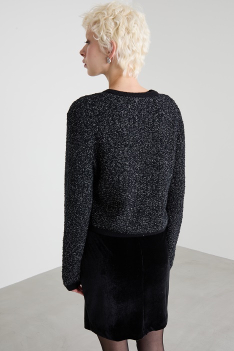 Cárdigan de hilo lamé bouclé