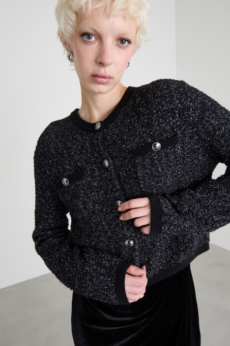 Cárdigan de hilo lamé bouclé