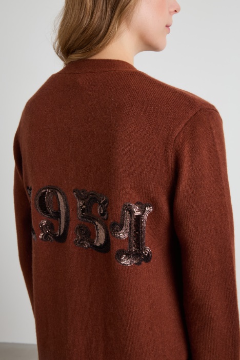 Cardigan lungo con paillettes