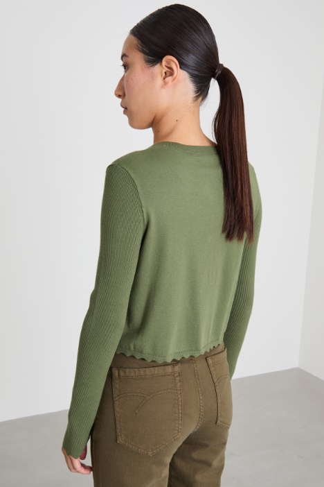 Cardigan slim in viscosa