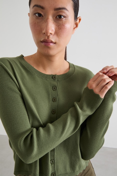 Cardigan slim in viscosa