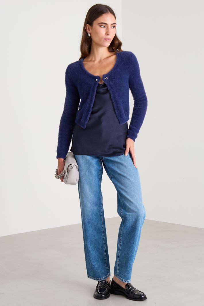 Cardigan con spilla gioiello Intrend - 3