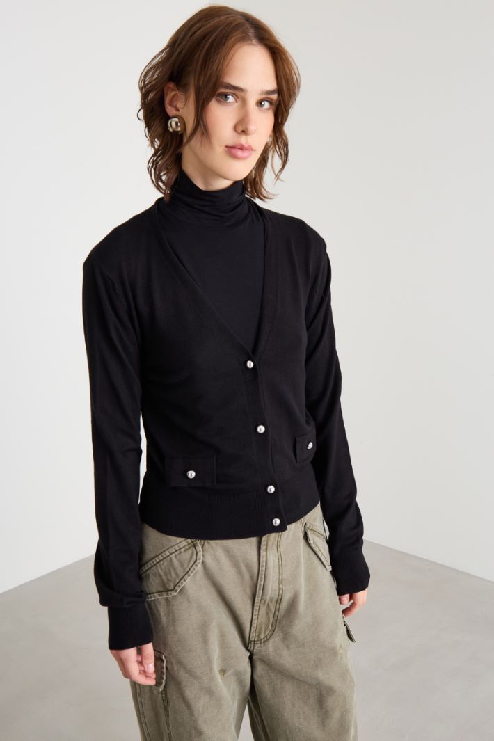 Cardigan with jewel buttons Intrend - 2