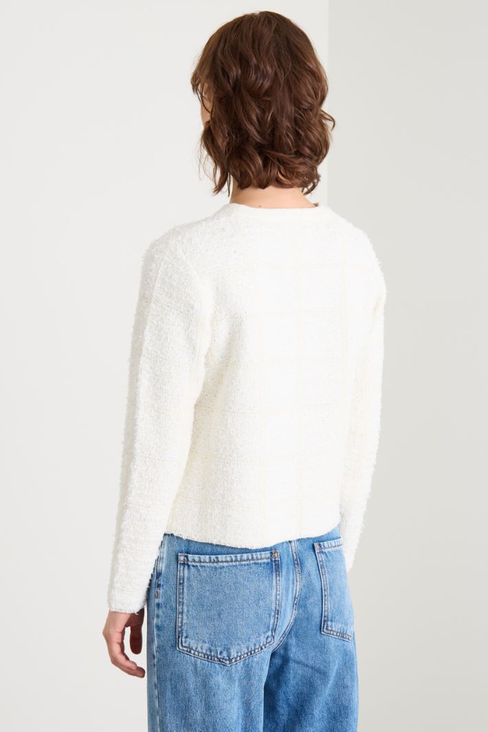 Boxy cardigan in bouclé fabric Intrend - 4