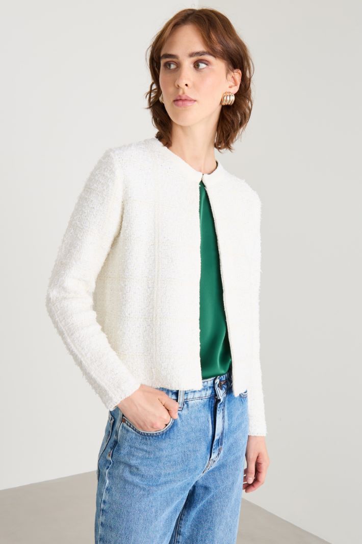 Boxy cardigan in bouclé fabric Intrend - 2