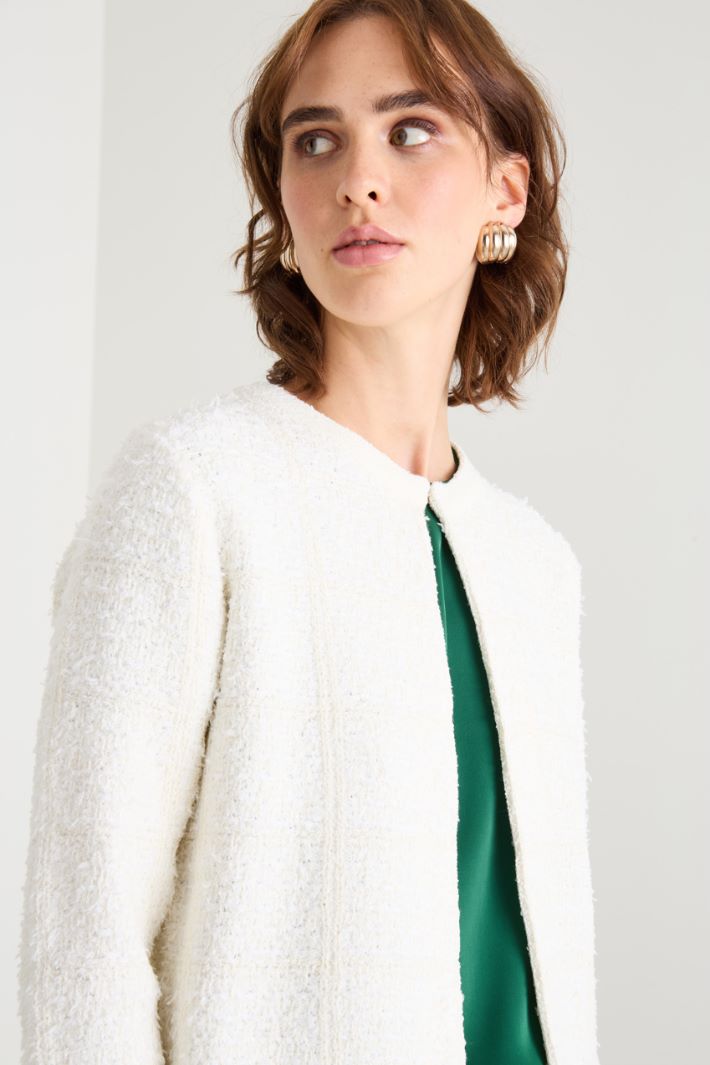 Boxy cardigan in bouclé fabric Intrend - 3