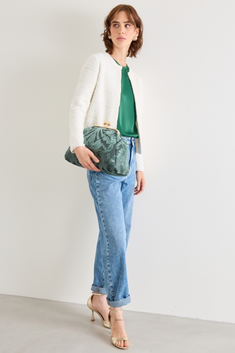 Boxy cardigan in bouclé fabric Intrend