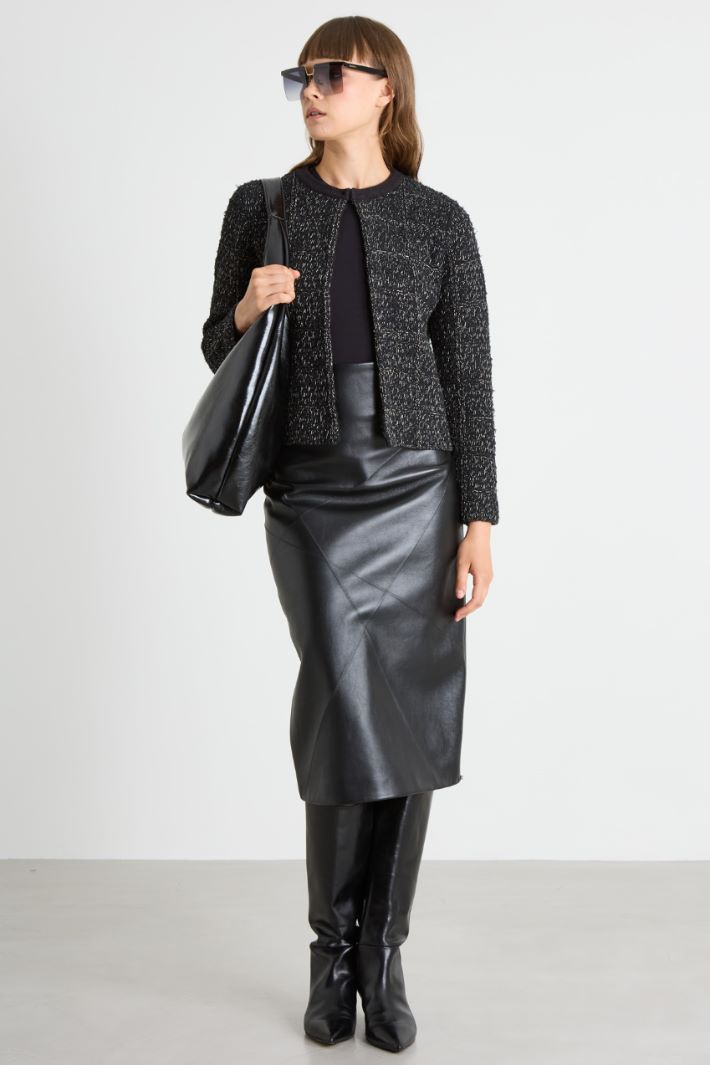Boxy cardigan in bouclé fabric Intrend