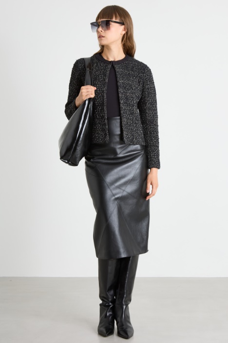 Boxy cardigan in bouclé fabric Intrend