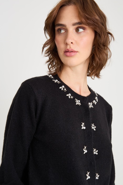Cárdigan con cristales bordados